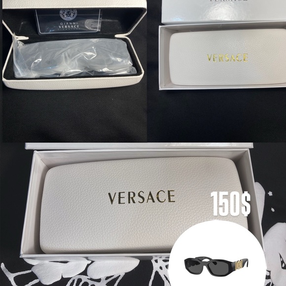 Versace Gold and White Eyewear Case - Picture 1 of 4